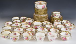 Hammersley porcelain teaware with flower decoration pattern no 12688, approximately sixty nine