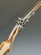 Parkemy .410 side by side hammer action folding poacher's shotgun with chequered semi-pistol grip