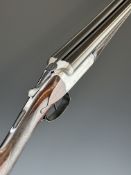 Army & Navy CS Ltd 16 bore side by side shotgun with border engraved named locks, underside, trigger