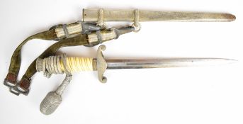 WW2 German Third Reich Nazi Army officer's dress dagger with 25cm double edged blade, R.F to