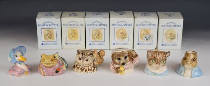 Royal Albert Beatrix Potter set of six character jugs, all boxed