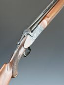 SKB 500 12 bore over and under ejector shotgun with engraved locks, underside, trigger guard and