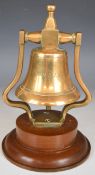 HMS Ajax bronze desk bell with inscription 'HMS Ajax, broken up by John Cashmore Ltd 1949', H23cm
