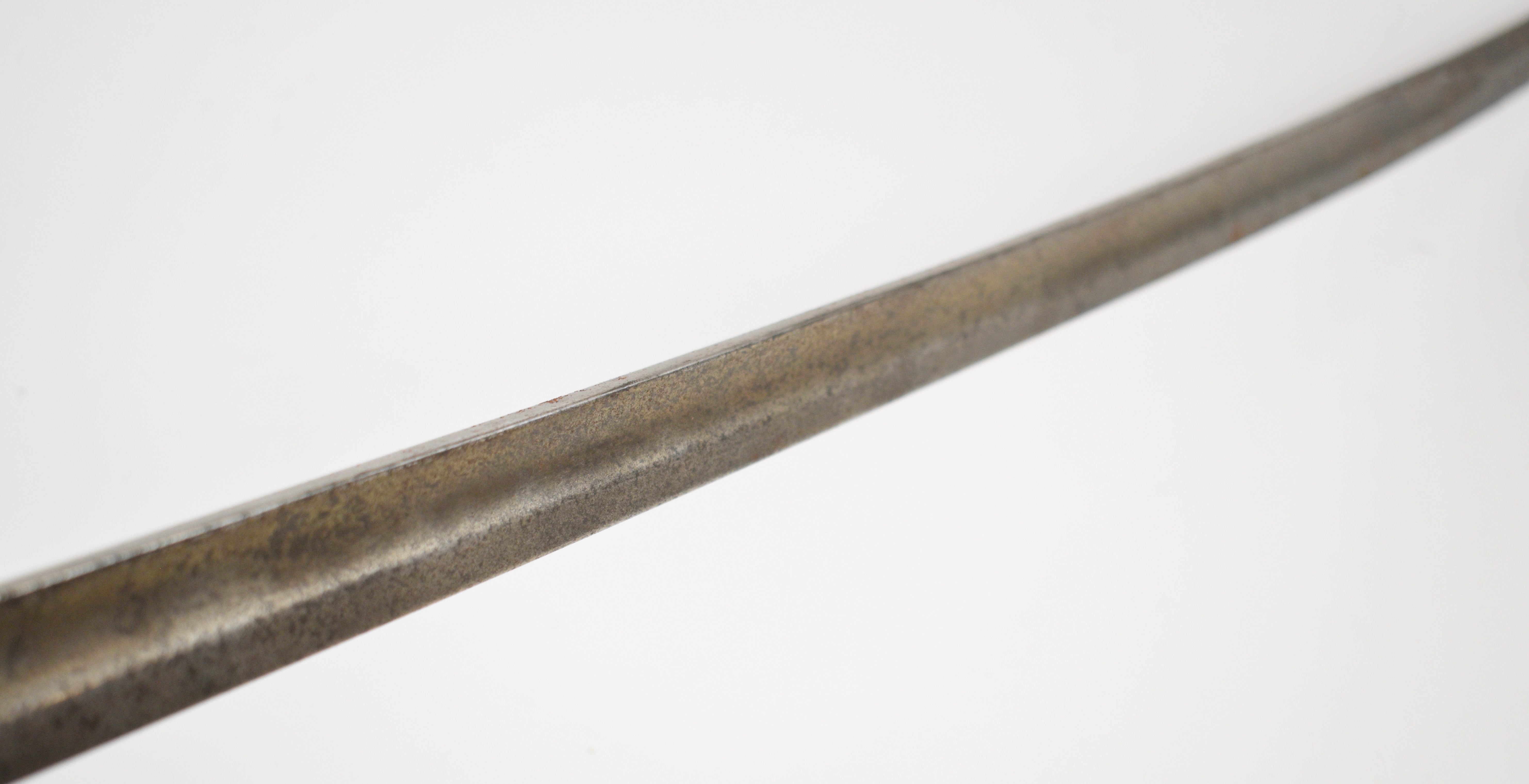 British 1889 pattern Cavalry Trooper's sword with solid bowl guard, leather grips, some clear stamps - Image 22 of 36