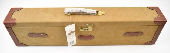 Guardian Heritage canvas and leather bound shotgun motor carry case with felt lined fitted