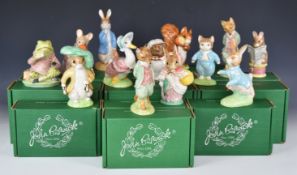 Twelve Royal Doulton Beswick Ware Beatrix Potter limited edition large size figures to celebrate the