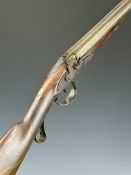 Percussion converted form flintlock double barrelled side by side sporting gun with lock stamped '