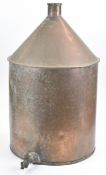 Large copper still or brewing receptacle with top, impressed mark Fuller, Deretind Distillery,
