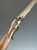 Tyrolean or Austrian flintlock wildfowling or sporting gun with engraved lock and hammer, carved and