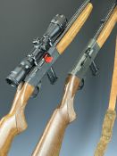 Two Anschutz Model 525 .22 semi-automatic rifles, each with extended magazine and chequered semi-