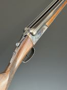 Ebor Field Grade 12 bore side by side shotgun with named and border engraved locks, border