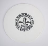 Parnall & Sons Ltd, Narrow Wine St Bristol ceramic scale pan, diameter 18.5cm