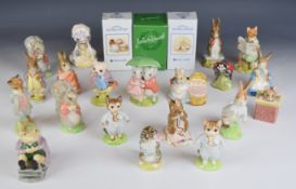 Twenty Royal Albert Beatrix Potter figures including Mother Ladybird, No More Twist etc, mostly