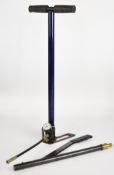 Two PCP air rifle or pistol pumps, one with pressure gauge and one Brocock.