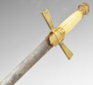 American Civil War period militia sword with marine ivory or similar grip, knight's head pommel,