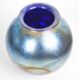 Timothy Harris for Isle of Wight studio glass iridescent glass vase of globular form with original - Image 3 of 4