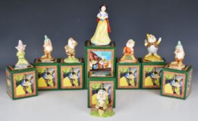 Royal Doulton Walt Disney Snow White and the Seven Dwarfs set of figures, all boxed, tallest 14cm