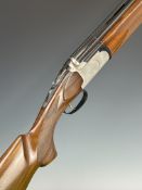 Lanber 12 bore over and under ejector shotgun with engraved lock, underside, trigger guard top plate