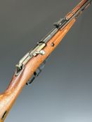 Deactivated Russian Mosin Nagant 7.62 bolt-action rifle with folding bayonet, adjustable sights,