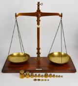 De Grave & Co Ltd beam scale with brass pans, the beam marked The Western Dental Manufacturing
