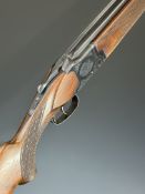 Laurona 12 bore over under shotgun with engraved locks, underside, trigger guard, top plate, thumb