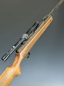 BSA Meteor Mk I .22 air rifle with semi-pistol grip, reeded forend, adjustable sights and BSA 4x20