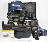 Cameras, binoculars and accessories comprising Praktica BC1 35mm SLR camera with 50mm 1:1.8, 2.8-4/