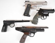 Four various pistols and revolvers including KWC Colt 6mm airsoft pistol, T J Harrington & Son The