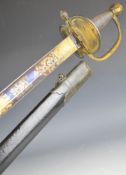 British 1796 pattern Infantry officer's sword with folding guard, wire bound grip, Osborne to