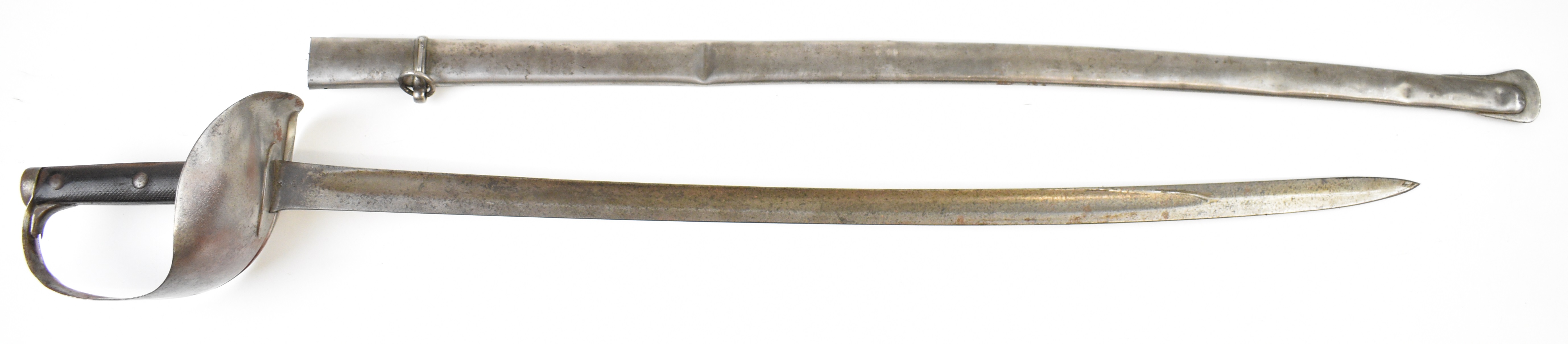 British 1889 pattern Cavalry Trooper's sword with solid bowl guard, leather grips, some clear stamps - Image 26 of 36