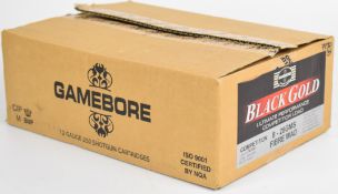 Two hundred and fifty 12 bore Gamebore Black Gold 28g 8 shot shotgun cartridges, all in original