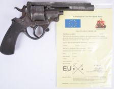 Deactivated Alexandre Fagnus & Co .45 six-shot double action revolver with rotary lever release