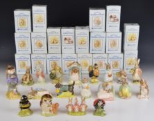 Twenty Royal Albert Beatrix Potter figures including Mother Ladybird, Babbitty Bumble, John