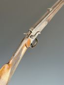 Belgian .300/ .295 Rook single barrelled side lever hammer action rook & rifle with chequered grip