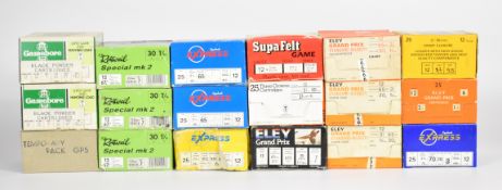 Over four hundred 12 bore shotgun cartridges including Eley Grand Prix, Rotweil, Gamebore, Super