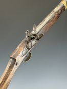Flintlock musket with engraved lock stamped 'Marseille', brass trigger guard and barrel bands,