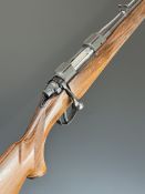 CZ 601 ZKK .243 bolt-action rifle with chequered semi-pistol grip and forend, raised cheek piece,