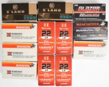 Six hundred .22LR rifle cartridges, Winchester Super-X Subsonic, Hornady Varmint Express, RWS Z Lang