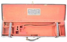 William Evans brass and leather bound shotgun carry case with 'William Evans Gun & Rifle