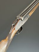 Ugartechea 12 bore sidelock side by side ejector shotgun with engraved locks, underside, trigger