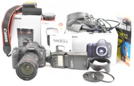 Canon EOS 5D Mark III digital SLR camera, with EF 24-79mm 1:2.8 L II USM lens, EW-88C hood, lens