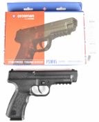 Crosman PSM45 .177 air pistol with textured composite grips, fixed sights and multi-shot magazine,