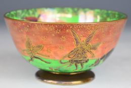 Daisy Makeig-Jones for Wedgwood fairyland lustre pedestal bowl decorated in the Leaping Elves