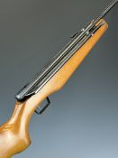 Sussex Armoury Jackal .22 side lever air rifle with raised cheek piece and semi-pistol grip,