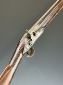 Unnamed 14 bore percussion converted from flintlock hammer action sporting gun with engraved