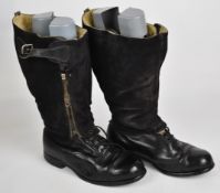 Pair of Royal Air Force WW2 'escape' boots size 7, wool lined, with ministry mark and Lightning to
