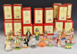 Twenty Royal Doulton Bunnykins figures including Britannia, Easter Surprise, Irishman etc, in boxes