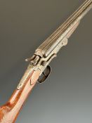 Belgian .410 side by side hammer action folding poacher's shotgun with chequered forend, double