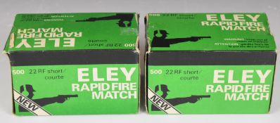 One thousand two hundred .22rf Eley Rapid Fire rifle cartridges, all in original boxes. PLEASE