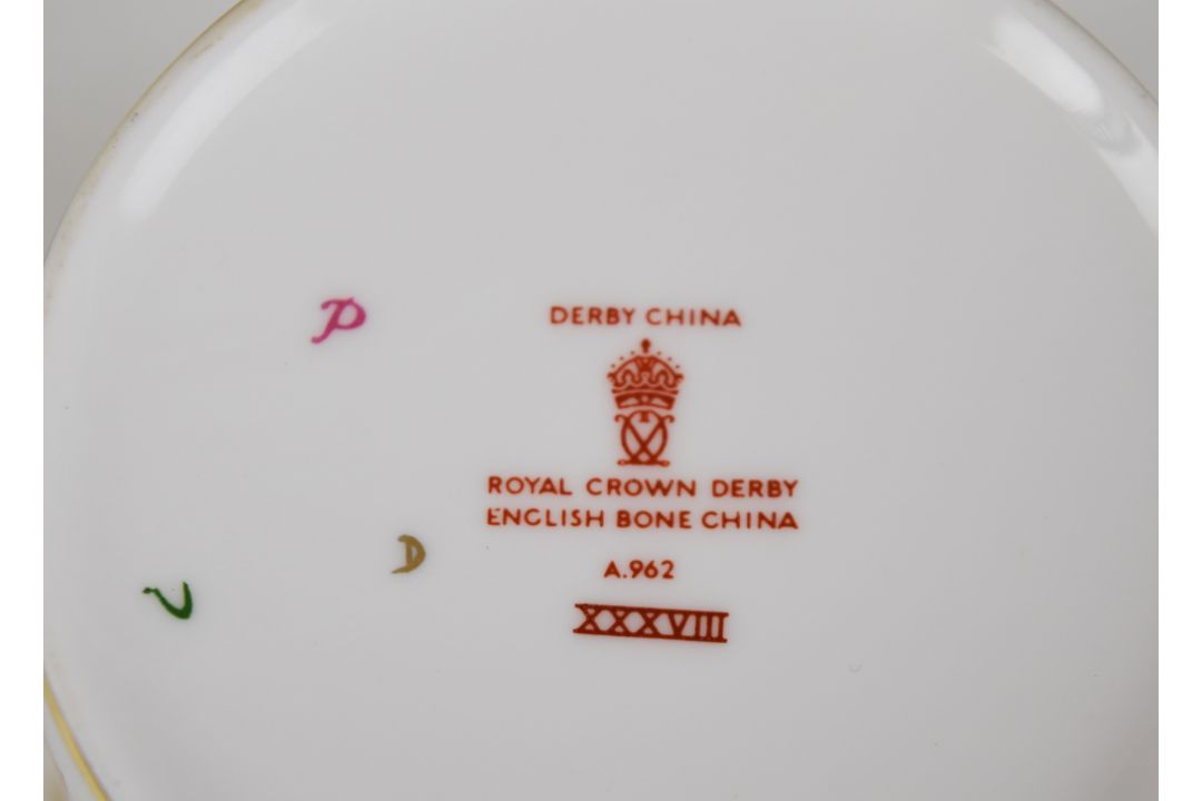 Royal Crown Derby dinner and coffee ware decorated in the Asian Rose pattern, six Limoges plates and - Image 4 of 6